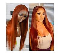 Pelucas de encaje ondulado 12-26 "Jengibre Lace Frontal Frente Humano Pelucas 13x4 Peluca de cabello humano brasileño 13x4# 350 peluca frontal de encaje para mujeres Natural sintético P