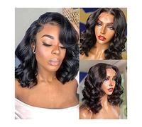 Pelucas de encaje ondulado corto bob transparente encaje peluca frontal 13x4 brasileño cuerpo onda encaje pelucas frontales para mujeres cabello humano prepucked 4x4 cierre de encaje humano