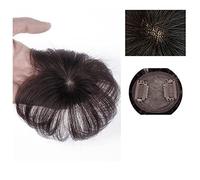 Pelucas de encaje ondulado La parte superior de la cabeza de la pieza de parche de cabello Real for personas mayores cubre el cabello blanco Real pieza de peluca de pelo corto for mujer pieza de peluc