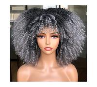 Pelucas de encaje ondulado Peluca con flequillo for mujeres negras cosplay rubia sintética peluca roja natural africana Pelucas de pelo sintético natural(04)