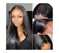 Pelucas de encaje ondulado Peluca delantera de encaje recto peruano Top 4x4 Peluca de cierre Preparada con cabello bebé 10-30 pulgadas Cierre de encaje Pelucas de pelo humano recto Pelucas de pelo sin