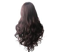 Pelucas de encaje ondulado Peluca sintética ondulada Pelucas de cosplay azules largas for las mujeres coloreado rojo rubio rubio morado verde negro Borgoña Pelucas de pelo sintético natural(#1)