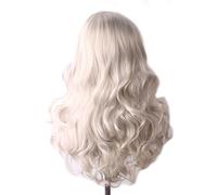Pelucas de encaje ondulado Peluca sintética ondulada Pelucas de cosplay azules largas for las mujeres coloreado rojo rubio rubio morado verde negro Borgoña Pelucas de pelo sintético natural(T1B/Burgun