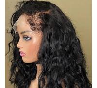 Pelucas de encaje ondulado Pelucas de cabello humano con frente de encaje 13x4, peluca con malla frontal de onda Natural, bordes 4c, cabello de bebé, peluca sin pegamento, cabello humano virgen listo