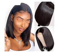 Pelucas de encaje ondulado Pelucas de cabello humano corto de peluca corta for las mujeres negras Pelucked 5x5x1 Peluca de cierre brasileño Pelucas de encaje de pelo brasileño 150% densidad Pelucas de