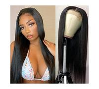 Pelucas de encaje ondulado Pelucas de cabello humano rectas brasileñas for las mujeres 5x5 Remy Pelo Cordillo Cierre WIG 150% Densidad Hd Peluca de cierre de encaje transparente 4x4 Peluca de cierre d