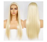 Pelucas de encaje ondulado Pelucas de pelo sintéticas rectas largas de pelucas Pelucas de pieza media for mujeres Fibra resistente al calor Pelucas de pelo sintético natural