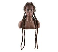 Pelucas de encaje ondulado Pelucas trenzadas trenzadas de 30 pulgadas Peluca delantera de encaje sintética for mujeres negras Pelucas de encaje con caja de pelo de bebé peluca trenzada Pelucas de pelo