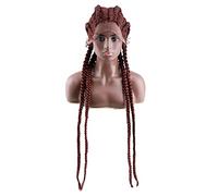 Pelucas de encaje ondulado Pelucas trenzadas trenzadas de 30 pulgadas Peluca delantera de encaje sintética for mujeres negras Pelucas de encaje con caja de pelo de bebé peluca trenzada Pelucas de pelo
