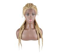 Pelucas de encaje ondulado Pelucas trenzadas trenzadas de 30 pulgadas Peluca delantera de encaje sintética for mujeres negras Pelucas de encaje con caja de pelo de bebé peluca trenzada Pelucas de pelo