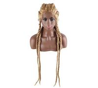 Pelucas de encaje ondulado Pelucas trenzadas trenzadas de 30 pulgadas Peluca delantera de encaje sintética for mujeres negras Pelucas de encaje con caja de pelo de bebé peluca trenzada Pelucas de pelo