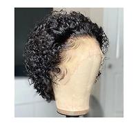 Pelucas de encaje ondulado Pixie Cut peluca de 6 pulgadas cabello humano brasileño corto rizado pelucas transparentes encaje 150% densidad T parte encaje frontal humano peluca de pelo humano para