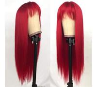 Pelucas De Encaje Para Mujer, Largas, Rectas, Sintéticas, Resistentes Al Calor, Para Uso Diario De Fiesta, Cosplay (Red)