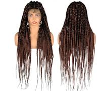 Pelucas De Encaje Pelucas Trenzadas En Caja Sin Nudos De 36" Para Mujeres Encaje Con Pelucas Trenzadas Sintéticas De Pelo De Bebé