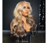 Pelucas de encaje rubias para mujeres destacan pelucas frontales de encaje sintético 13X4 Long Body Wave pre depiladas con pelo de bebé