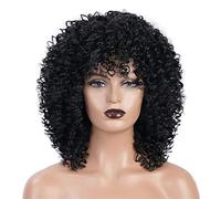 Pelucas De Encaje Sintético Pelo Afro Peluca Rizada Extraña Africana Mezclado Marrón Y Rubio Degradado Mujeres De Pelo Negro Natural Con Cabello Resistente Al Calor, D, 14 Pulgadas (14 Pulgadas | A)