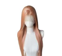 Pelucas de encaje transparente HD de 30 pulgadas 13 * 4, pelucas frontales de encaje recto naranja brillante, peluca de aspecto Natural for mujeres uso diario Cosplay