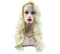 Pelucas de fibra sintética resistente al calor Cuerpo largo rizado ondulado natural cabello natural Cabello rubio para cosplay/celebridad/Halloween 20 pulgadas chenghuax