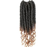 Pelucas de ganchillo Passion Twist de 12 pulgadas for mujeres, extensiones de cabello trenzado sintético de pelo rizado pretrenzado(T1B/27)