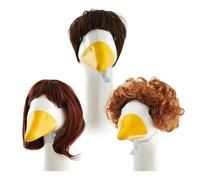 Pelucas de ganso para porche de varios colores, accesorios de ganso para exteriores, peluca afro con corte de pelo Bob, bonita para césped (4)