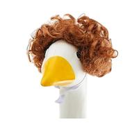 Pelucas de ganso para porche de varios colores, accesorios de ganso para exteriores, peluca afro con corte de pelo Bob, bonita para césped (2)