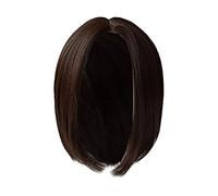 Pelucas de la Virgen recta Bob pelucas de cabello humano para mujeres negras pre arrancados Peluca Rizada Negra (Brown, One Size)