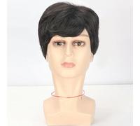 Pelucas De Moda Europea Y Americana Para Hombres, Peluca De Fibra Química De Pelo Liso Corto De Color Natural, Tocados Hechos A Máquina