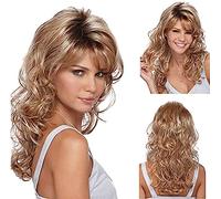 Pelucas de mujer con cabello largo y rizado, pelucas mezcladas con cabello largo rubio para uso diario, citas