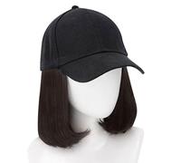 Pelucas de mujer Extensiones de cabello sintético con sombrero de béisbol que están protegidos para pacientes con quimioterapia cáncer