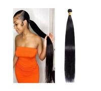 Pelucas de mujer Paquete de cabello humano liso for mujeres negras, paquetes de cabello humano liso de 8-40 pulgadas, paquetes individuales sin enredos, extensiones de cabello natural de cabello Remy