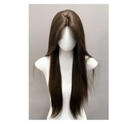 Pelucas de Mujer Peluca de cabeza completa simulada con raya al medio y cabello largo y liso de estilo coreano adecuada for uso diario Pelucas de Encaje