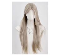 Pelucas de Mujer Peluca de red de encaje for la frente, cabello liso, raya en medio, peluca de cabeza completa, peluca de encaje liso Pelucas de Encaje