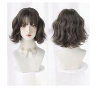 Pelucas de Mujer Peluca ondulada marrón, peluca de pelo corto liso, peluca resistente al calor, adecuada for festivales de música, fiestas temáticas, bodas, conciertos, citas Pedazo de Cabello