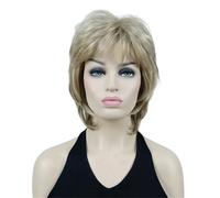 Pelucas De Pelo De Mujer Peluca Sintética Completa Rubia De Capas Cortas