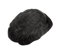 Pelucas de Pelo Masculino Nuevo encaje suizo-peluca de cabello humano alrededor de Pu for hombres peluquín de línea de cabello Invisible parche de cabello de densidad 130% Peluca masculina(1B20#)