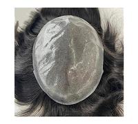 Pelucas de Pelo Masculino Tupé for hombres, nudo Invisible, 0,12-0,14mm, piel de PU, peluquín de cabello for hombres, prótesis de cabello masculino duradera, Unidad de sistema de cabello humano Natura