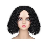 Pelucas de pelo sintético afro rizado Bob con flequillo para mujer, cabello Remy brasileño, con pelucas rizadas naturales para añadir volumen al cabello