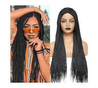 Pelucas de pelo trenzado resistente al calor, 66 cm, caja ombre, pelucas trenzadas para mujeres negras, peluca trenzada para cuero cabelludo artificial