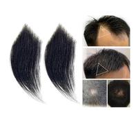 Pelucas De Repuesto Para Patillas Y Flequillo,Cabello 100% Humano LíNea Del Cabello En La Frente Calvas Parches Invisibles Naturales Para Hombres Y Mujeres(2PCS 6CM,3x3x2)
