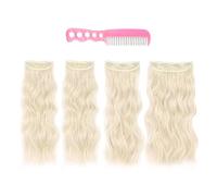 Pelucas De Simulación De 4 Piezas Y Peine De Acero De Peluca De 1 Pieza, Cabello Largo Ondulado, Pelucas De Mujer, Accesorios De Peinado, Pelucas Reutilizables