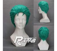Pelucas de una sola pieza 2 años después Roronoa Zoro corto verde pelo fibra resistente al calor Peruca Anime Cosplay peluca KUZZ6462