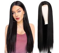 Pelucas Delanteras Cabello Sintético 100% Negro Mujer Peluca De Cabello Real 150% Densidad Peluca Brasileña Cabello Humano Cabello Natural De Bebé, A, 24 Pulgadas (22 Pulgadas | A)