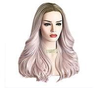 Pelucas Delanteras Peluca Sintética Rosa Peluca Natural Delantera Para Mujer Peluca Larga Sintética Resistente Al Calor Peluca De Pelo Ondulado Natural, 24 Pulgadas (26 Pulgadas)