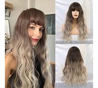 Pelucas Delanteras Sintéticas Liu Hai Peluca De Onda Larga Peluca De Fiesta De Cosplay Dama 150% De Densidad Fibra Resistente Al Calor Cabello Sintético, I (I)