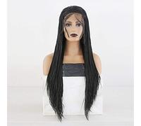 Pelucas Delanteras Sintéticas Peluca En Forma De Caja Tejida Marrón Ombre Cabello Largo Resistente A Altas Temperaturas Para Mujeres Peluca Delantera Sintética Peluca En El Medio, B, 26 Pulgadas (24