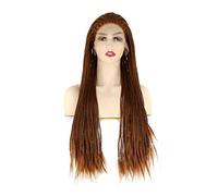 Pelucas Delanteras Sintéticas Peluca Micro Tejida Peluca Delantera Sintética Tejida Marrón Peluca De Fibra Resistente Al Calor Sin Goma Para El Uso Diario De Mujeres Negras, 24 Pulgadas (26 Pulgadas)