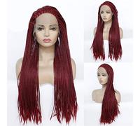 Pelucas Delanteras Trenzadas Peluca Trenzada Frontal Sintética Colorida Para Mujeres Con Peluca Trenzada De Fibra De Alta Temperatura Marrón Degradado, 18 Pulgadas (24 Pulgadas)