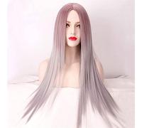 Pelucas frontales de fibra sintética sedosa larga y recta Lolita Omber Mixed Taro Color Hair para Cosplay 32inches / 80cm chenghuax