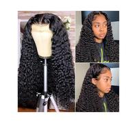 Pelucas Frontales Encaje Ondas Profundas Mujeres Negras, Cabello Humano Peluca 13X4, Densidad 180, Transparente HD, Remy Brasileño 14 A 40 Pulgadas Wiglets(32inches)