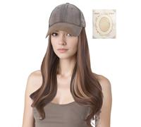 Pelucas Gorra Para Mujer,Gorra de Béisbol con Pelo Incorporado | Complemento De Moda Tendencia Para Viajar Citas Actividades Diarias